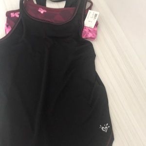 Justice Girls work out athletic top black size 10